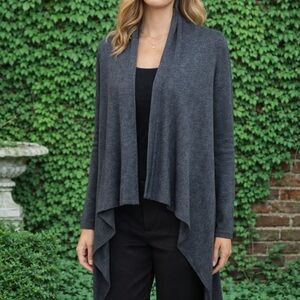 BOSTON PROPER Gray High-Low Open Cardigan, XXS
